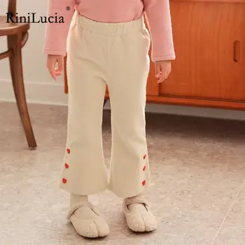 RiniLucia/Панталони за момичета; Есенна Горна дреха; Новост 2022 г.; Детски Ежедневни панталони; Монтиране Разтеглив Разкроена Панталони за малки момичета
