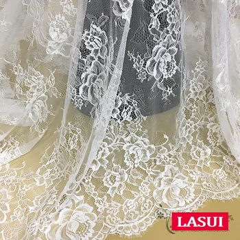 LASUI Width150 см. * 3 м = 1 бр. Черен, бял C0294 Сватбена рокля със собствените си ръце завесата на най-новата мода Елегантни мигли Френската дантела Плат