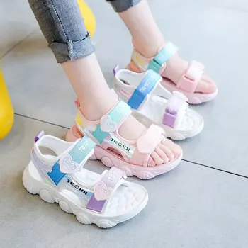 Сандали за момичета 2022 Amoi Детска Спортна Плажни Обувки Мода Любов Студентски Обувки, Обувки на Принцеси За момичета