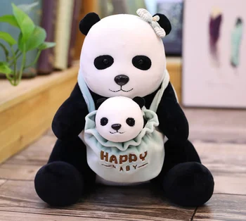 сладък плюшен играчка панда мека висококачествена панда за мама и бебе кукла подарък от около 25 см
