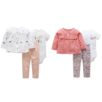 Детски дрехи Панталони за момичета Жилетка Три Комплекта дрехи за новородени Комплект дрехи за Момичета Дрехи за новородени Момичета