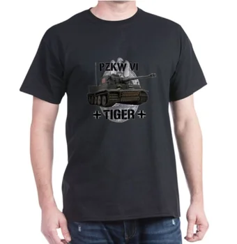 Тениска с немски танк PZKW Mk VI Ausf H Тигър времето на Втората световна война. Лятна Памучен Мъжка Тениска С Кръгло Деколте и Къс Ръкав, Новата S-3XL