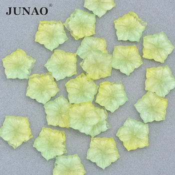 JUNAO 10шт 20 mm Светло Жълт Цвят Цвете Смола, Кристали и Плоски Задната Част на Crystal Камък Апликации за 