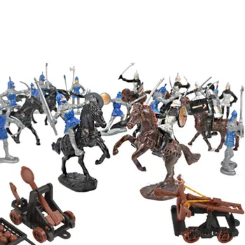 Средновековна Военна Война цветни Войни на Древна Конниците на Боен Кон, Колесница на Статични Военни Фигури Модел Детски Подарък