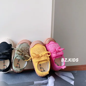 Детска парусиновая обувки 2021 г. Пролетна Мода Детска Парусиновая обувки, Спортни обувки за момичета Пролетно обувки За момчета Детски Маратонки