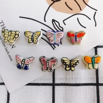 Сладки и пъстри Пеперуди Запазване цвета на Керамични и Глинени Мъниста, Ръчно рисувани Обеци Материал Аксесоари