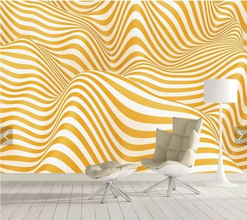 Потребителски 3D papel de parede, абстрактни вълнообразни райета стенописи за хола спални бар фон начало декор тапети