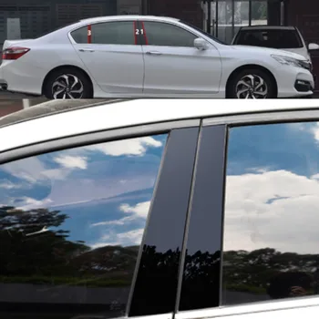 PC Огледало Прозореца на Колата B Стълбове Капак Завърши Външни Аксесоари За Honda Accord 2014 2015 2016 2017 Прозорец Колона Етикети