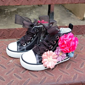 От 1 до 6 години, Децата направи си САМ 3D Цветя Вулканизированная Обувки 6-12 м За Малки Момичета Ръчно изработени Дизайнерски Парусиновая Обувки с Цветен Модел Модни Скъпа Обувки