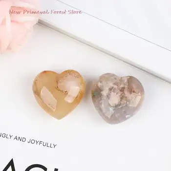 Големи Естествени Цветя Ахат Crystal Скъпоценен Камък на Любовта под Формата На Сърце Занаяти Домашно Украшение САМ Подарък