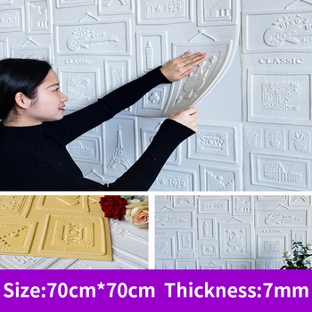 3D Имитация на плочки, каменна стикер за стена, стенни хартия монтиране на украса на тавана ТЕЛЕВИЗИЯ фон декорация на дома, интериор спални стенни панела