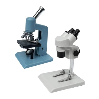 1 Комплект Куклена Къща Микроскоп Миниатюрни Лабораторно Оборудване Стойка За Тръби Лаборатория За Играчки Аксесоари За Украса