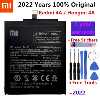 100% Оригинална Батерия Xiao Mi за телефон Redmi 4A Hongmi 4A 3120mAh BN30 Високо качество с безплатни Инструменти