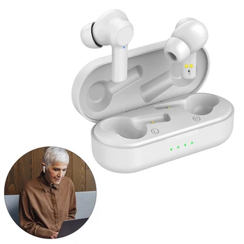 Бели Bluetooth-съвместими Слушалки С Ушния капак Безжични слушалки Hi-FI Звук Калъф За Зареждане на Спортни Водоустойчиви Слушалки За Бягане
