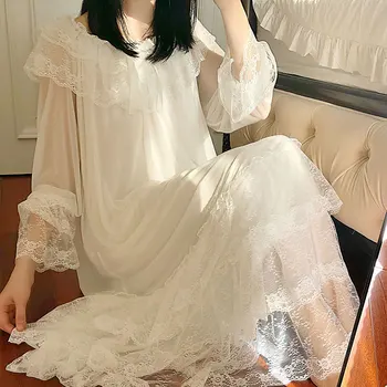 Секси бяла рокля на принцеса в стил Лолита