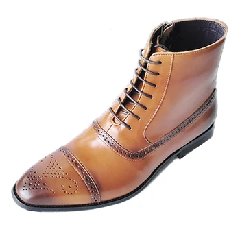 Мъжки обувки от изкуствена кожа, модни есенни мъжки ботильоны дантела, Ежедневни обувки, добра мъжки обувки Големи размери