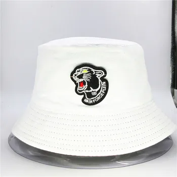 черна леопардовая бродерия в памучна Панама с Рибарска Шапка уличната пътна шапка Солнцезащитная Шапка Шапки за деца, мъже, Жени 70