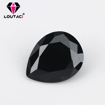 LOUTACI Модерен Стил на Бижута, Скъпоценни Камъни Черен Кубичен Цирконий Круша За Жените Малък Размер 2x3-4x6 мм