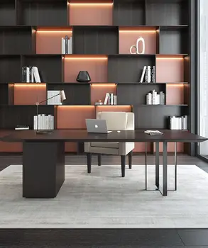 Модерен и луксозен бюро комплект мебели за обучение разход на компютърна маса, маса за калиграфия компактен минималистичен маса от масивно дърво