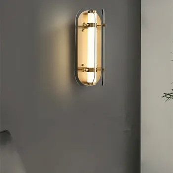 Арка с монтиран на стената Лампа, Скандинавски Модерен дизайнерски До състои От спалня, led, с монтиран на стената лампа стъкло Огледало За Баня Декорация стълби коридор лампа