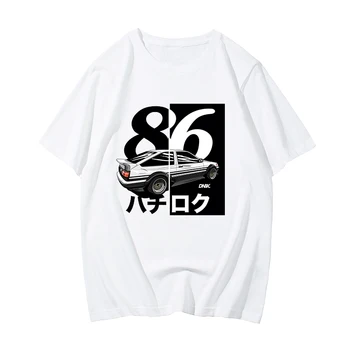 Автомобилна Мъжка Тениска Initial D Tokyo Car AE86 Готина Автомобили Нов Прием на 100% Памучни Тениски за Мъже с Високо Качество С Голямо Кръгло Деколте Свободна Тениска