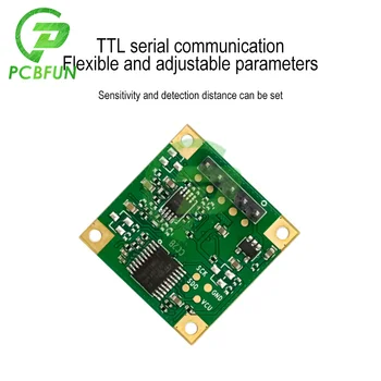 LD1115H 24G Сензор за присъствие на човека Микро-Откриване на движение Мобилен Индуктивен Радарный Модул TTL Сериен връзка 3,6 До 5 На