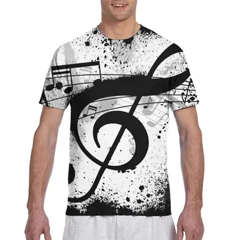 Черна Музикална нота Абстрактна Мода Мъжка тениска 2020 Лятна Мъжка Тениска с кръгло деколте, Тениски