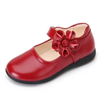 Черна Кожена Обувки за момичета, Меки Детски Модела Обувки с Цветя за изказвания, Вечерни Сватбени Шоу, 2022, Лятна Мода Обувки на равна подметка, Mary Janes