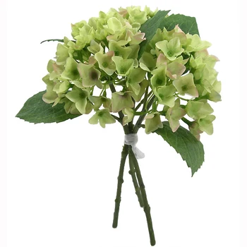 Бърза доставка за една комбинация от 3 бр. изкуствени hydrangeas 32 см/ч, висококачествен копринен цветен букет, фалшив цвете за декорация на дома