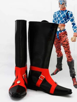 JOJO Guido Mista/ Черни и Червени Обувки За Cosplay, Обувки За Мъже, Обувки За Костюмированной Партита, Обувки По Поръчка