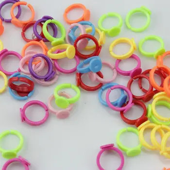 100 притежатели на пластмасови пръстени за деца, аксесоари за diy от смола, Настройка на пръстените