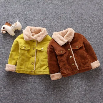 Ново модно детско зимно палто, вельветовая яке с отложным яка за момчета, детски определяне на горно облекло, дебело палто, CT069