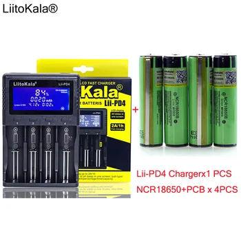 1 бр. Нов LiitoKala lii-PD4 LCD дисплей 3,7 В 18650 21700 зарядно устройство + 4 бр. Защита NCR18650B 3400 mah с печатна платка 3,7 На батерията