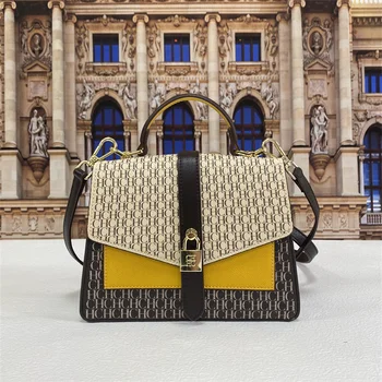 Висококачествени дамски кожени чанти 2022, Нова дамска чанта през рамо с ламперия, Луксозна Дизайнерска вечерна дамска чанта и чанта