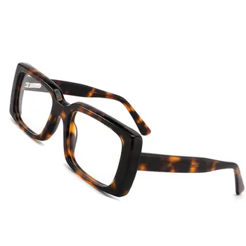 Извънгабаритни Ретро Квадратни Ацетатные Оптични Очила В Рамки Мъжки И Дамски Модни Компютърни Очила 50884