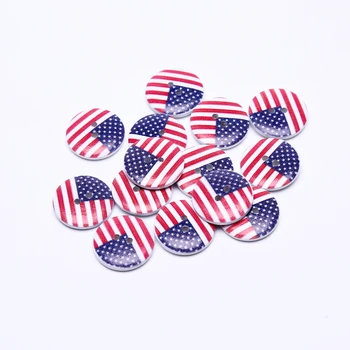 50шт 20 мм САЩ Флаг Америка Боядисани Дървени Копчета Кръгли Шиене С 2 Дупки, Аксесоари, Бижута Албум За Изрезки Занаяти Изготвяне на Карти
