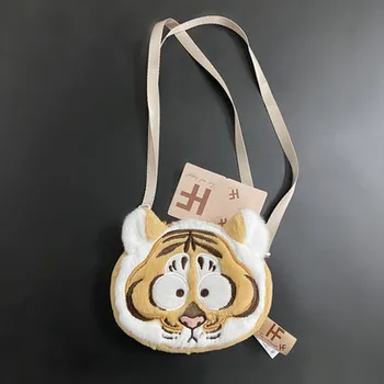 Китайски стил национален приток на тигър сладко чанта на рамото за момчета и момичета детска чанта-месинджър портфейл за монети